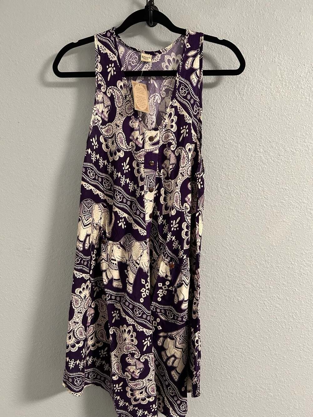 Kathmandu Imports Elephant Print Jumpsuit Purple